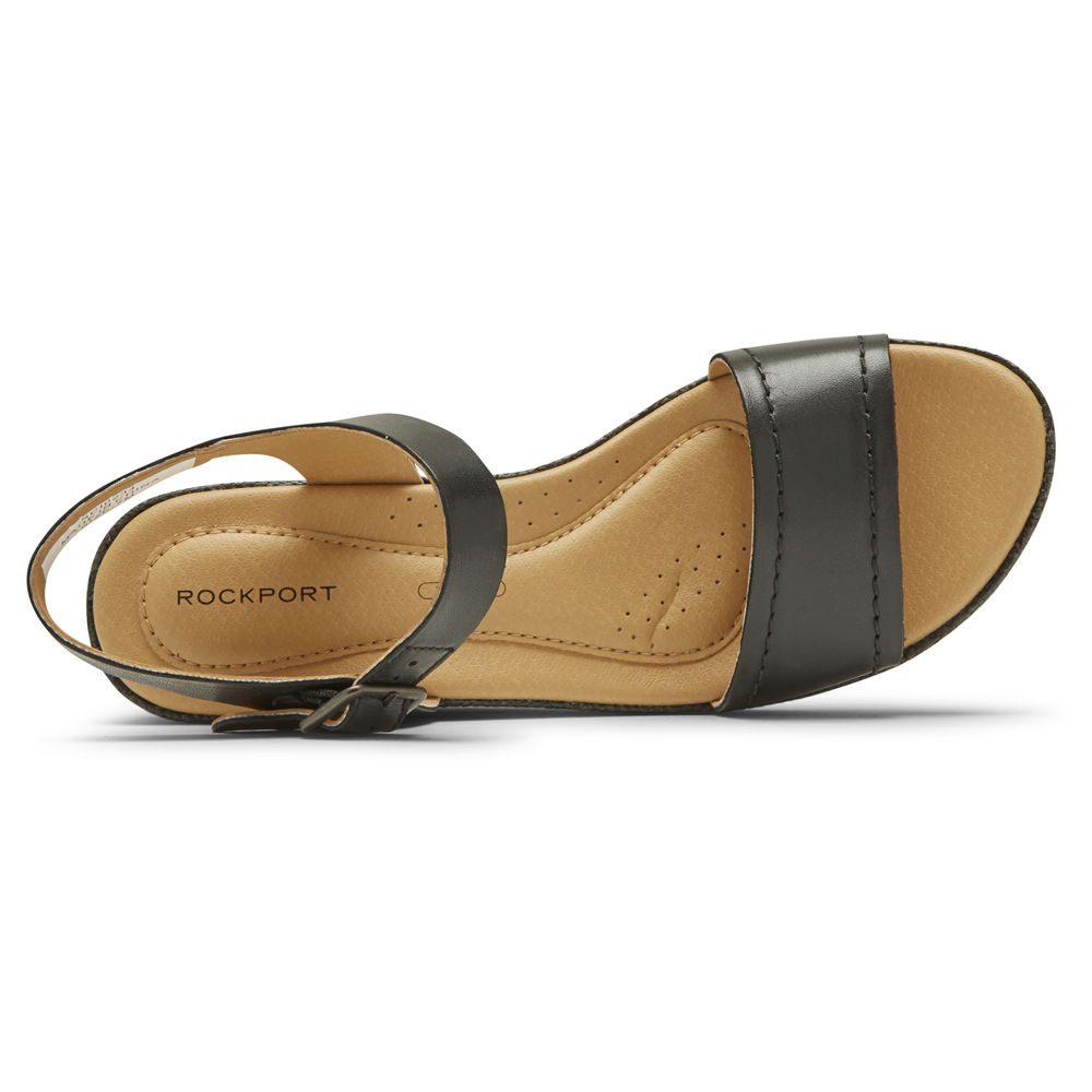 Rockport Sandaler Dame Svart - Lyla Ankle-Strap - XKDQ61807